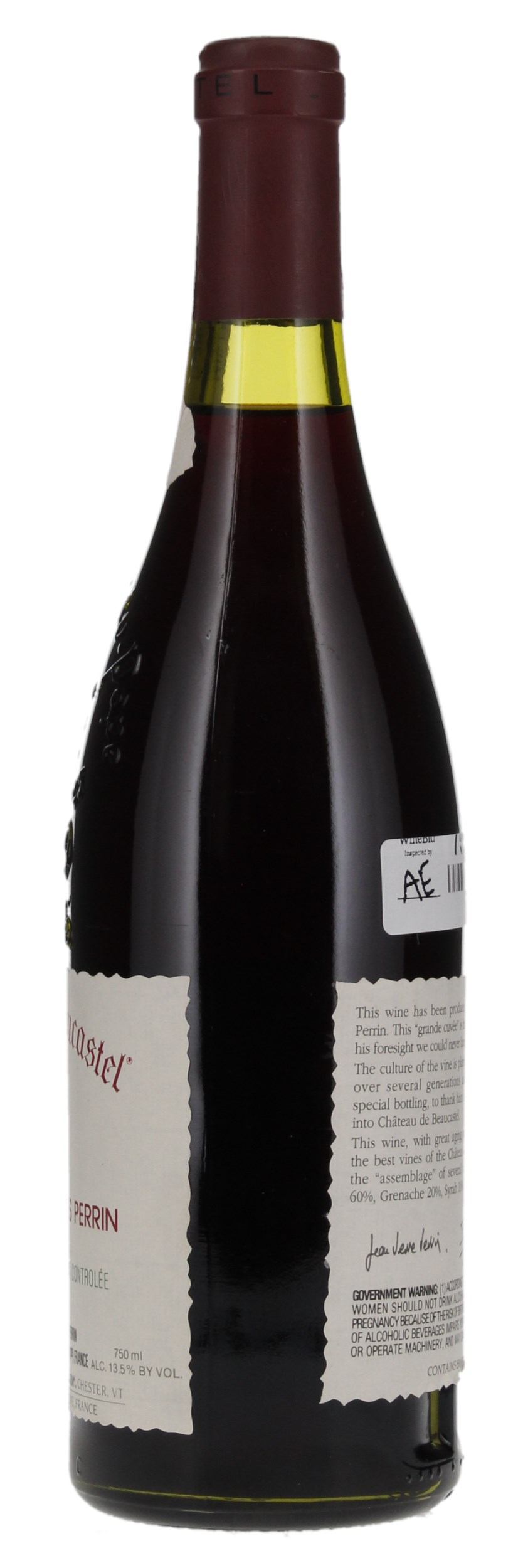 1989 Chateau de Beaucastel Chateauneuf du Pape Hommage a Jacques Perrin, 750ml