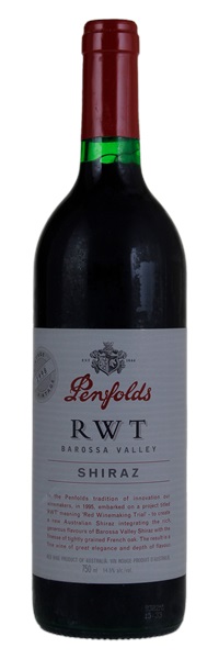 1998 Penfolds RWT (Red Wine Trials) Shiraz, 750ml