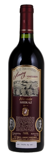 1998 Kay Brothers Amery Vineyards Hillside Shiraz, 750ml