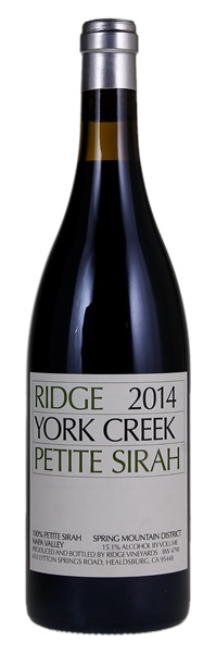2014 Ridge York Creek Petite Sirah ATP, 750ml