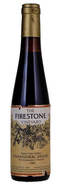 1985 Firestone Vineyard Ambassador's Vineyard Selected Harvest Johannisberg Riesling, 375ml