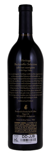 2016 B Cellars Heritage Beckstoffer Selection Cabernet Sauvignon, 750ml