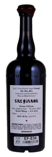 2017 Sine Qua Non Eleven Confessions Vineyard Grenache, 750ml