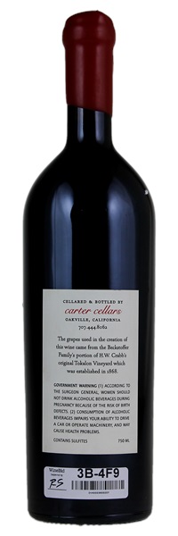 2001 Carter Cellars Beckstoffer Vineyard Cabernet Sauvignon, 750ml
