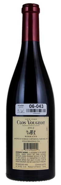 2012 Louis Jadot Clos de Vougeot, 750ml