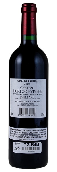 2005 Château Durfort-Vivens, 750ml