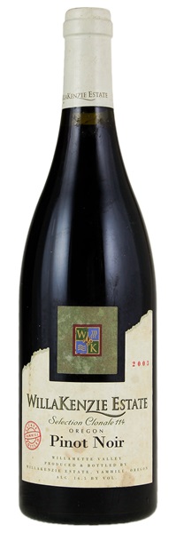 2003 WillaKenzie Estate Selection Clonale 114 Pinot Noir, 750ml