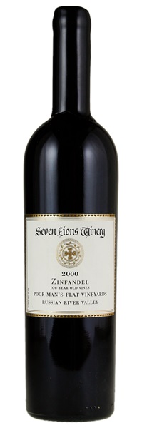 2000 Seven Lions Winery Poormans Flat Zinfandel, 750ml