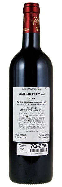 2005 Château Petit Val, 750ml