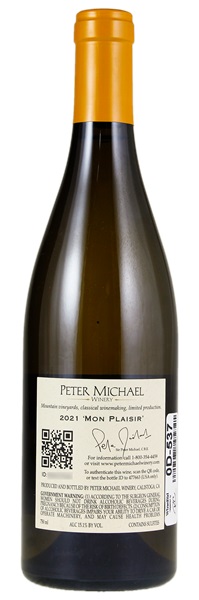 2021 Peter Michael Mon Plaisir Chardonnay, 750ml