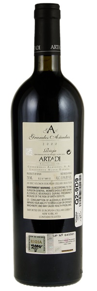 2000 Artadi Rioja Grandes Anadas, 750ml