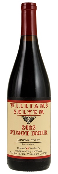 2022 Williams Selyem Sonoma Coast Pinot Noir, 750ml