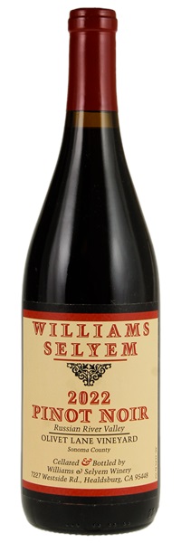 2022 Williams Selyem Olivet Lane Vineyard Pinot Noir, 750ml