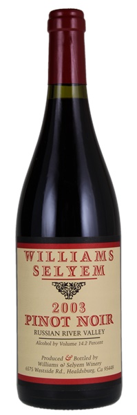 2003 Williams Selyem Russian River Valley Pinot Noir, 750ml