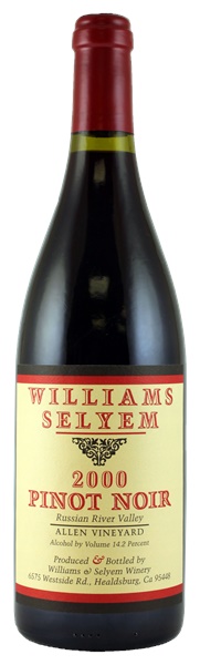 2000 Williams Selyem Allen Vineyard Pinot Noir, 750ml