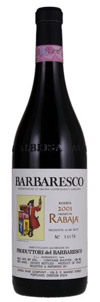 2001 Produttori del Barbaresco Barbaresco Rabaja Riserva, 750ml