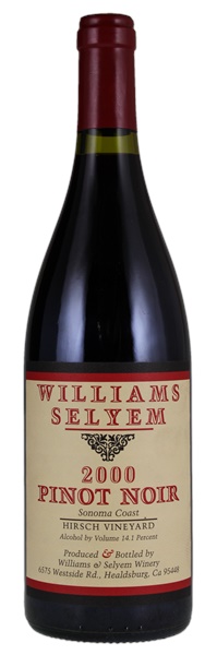 2000 Williams Selyem Hirsch Vineyard Pinot Noir, 750ml
