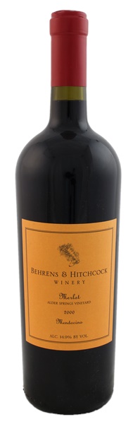 2000 Behrens & Hitchcock Alder Springs Vineyard Merlot, 750ml