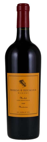 1999 Behrens & Hitchcock Alder Springs Vineyard Merlot, 750ml