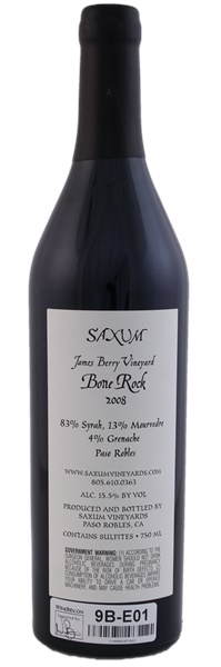 2008 Saxum James Berry Vineyard Bone Rock Syrah, 750ml