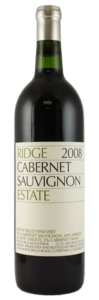 2008 Ridge Estate Cabernet Sauvignon, 750ml