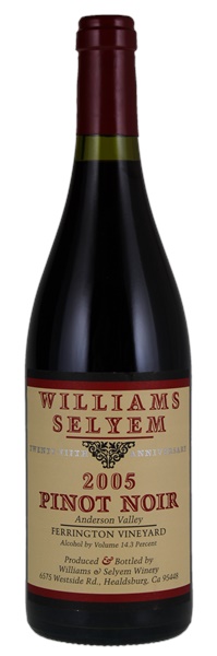 2005 Williams Selyem Ferrington Vineyard Pinot Noir, 750ml