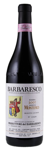2007 Produttori del Barbaresco Barbaresco Montefico Riserva, 750ml