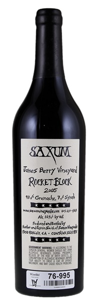 2005 Saxum James Berry Vineyard Rocket Block, 750ml