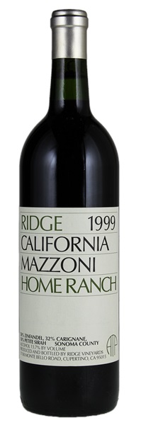 1999 Ridge Mazzoni Home Ranch Zinfandel Blend ATP, 750ml