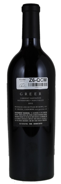 2012 Greer Cabernet Sauvignon, 750ml