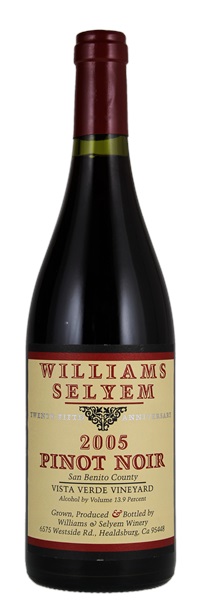 2005 Williams Selyem Vista Verde Vineyard Pinot Noir, 750ml