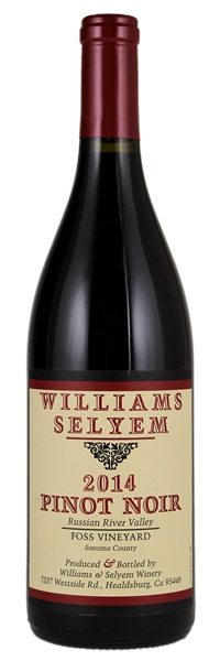 2014 Williams Selyem Foss Vineyard Pinot Noir, 750ml