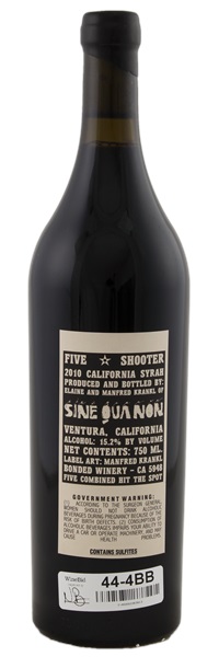 2010 Sine Qua Non Five Shooter Syrah, 750ml