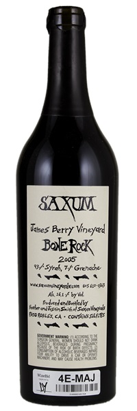2005 Saxum James Berry Vineyard Bone Rock Syrah, 750ml