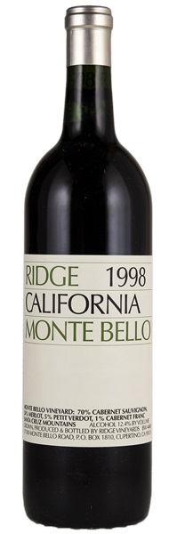 1998 Ridge Monte Bello, 750ml