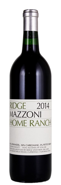 2014 Ridge Mazzoni Home Ranch Zinfandel Blend ATP, 750ml