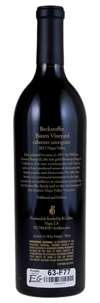 2017 B Cellars Beckstoffer Bourn Vineyard Cabernet Sauvignon, 750ml