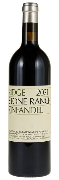 2021 Ridge Stone Ranch Zinfandel ATP, 750ml