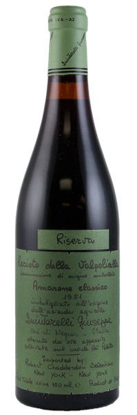 1981 Giuseppe Quintarelli Recioto della Valpolicella Amarone Classico Riserva, 750ml