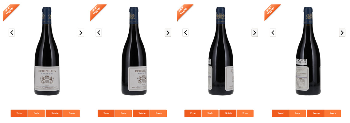 360Bottleshot(TM) 360 degree ecommerce photography for wine auction bottles