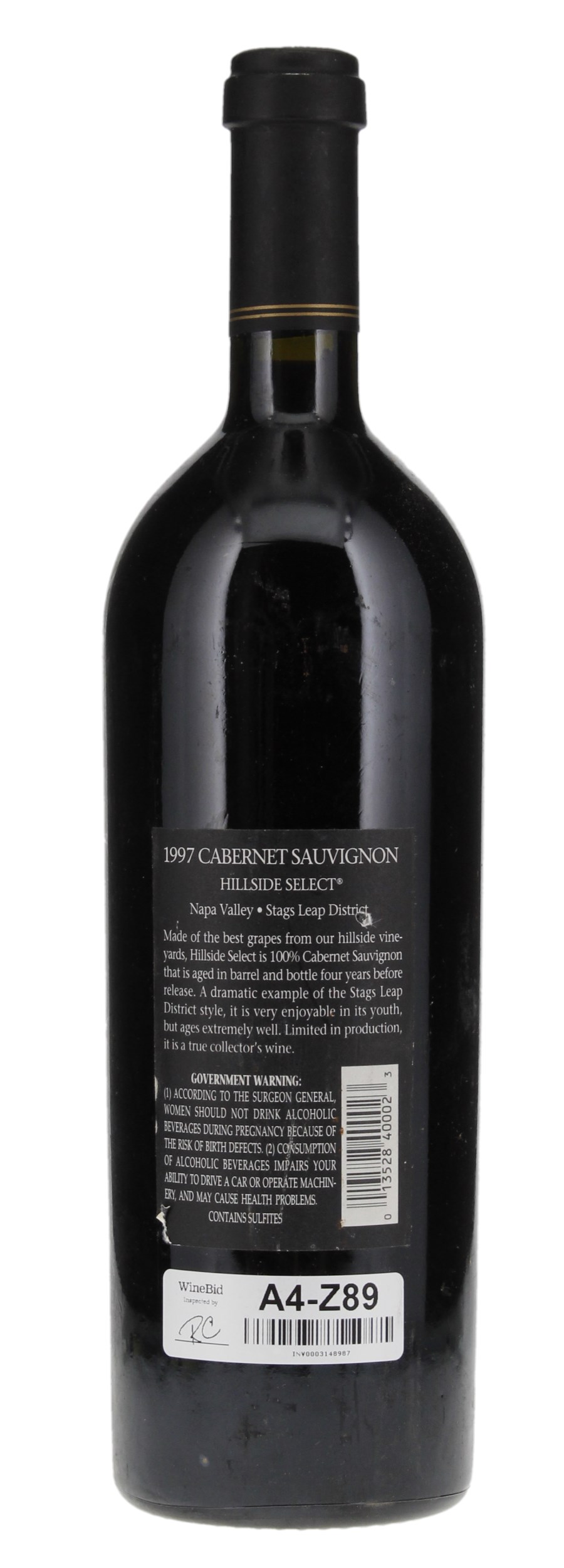 1997 Shafer Vineyards Hillside Select Cabernet Sauvignon, 750ml