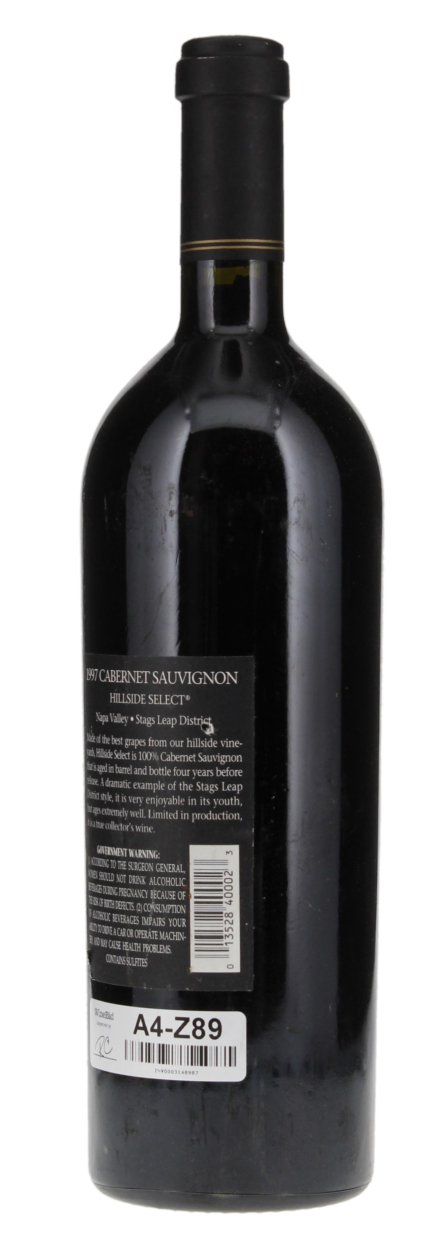 1997 Shafer Vineyards Hillside Select Cabernet Sauvignon, 750ml