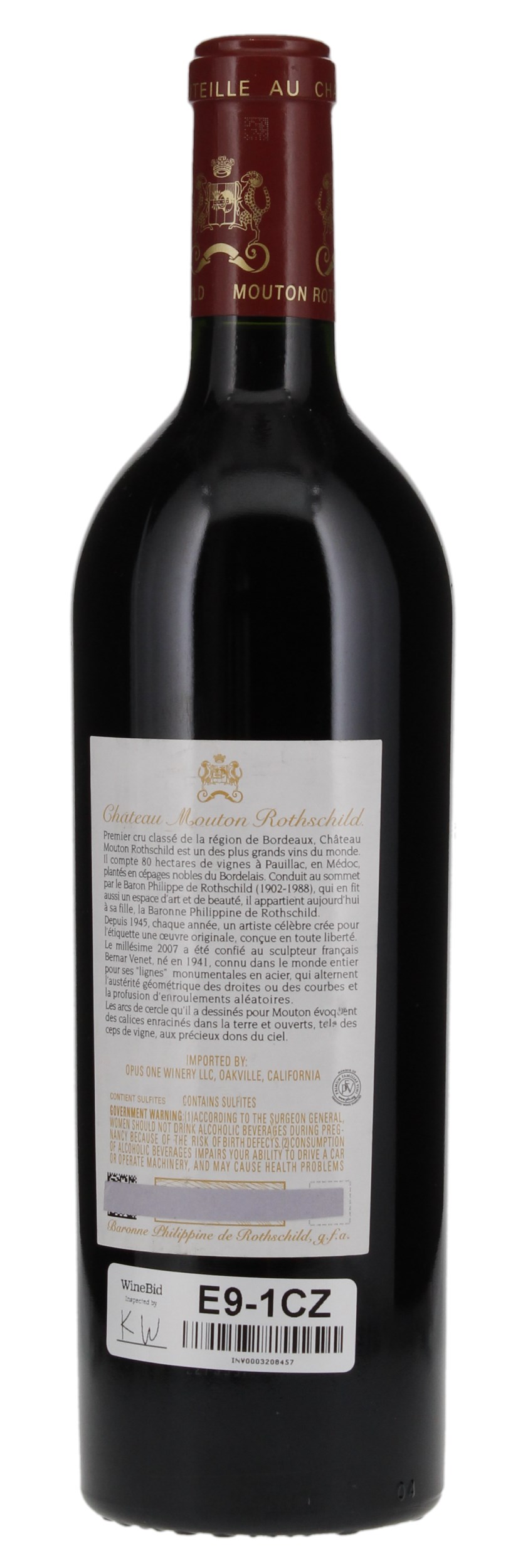 2007 Château Mouton Rothschild, 750ml
