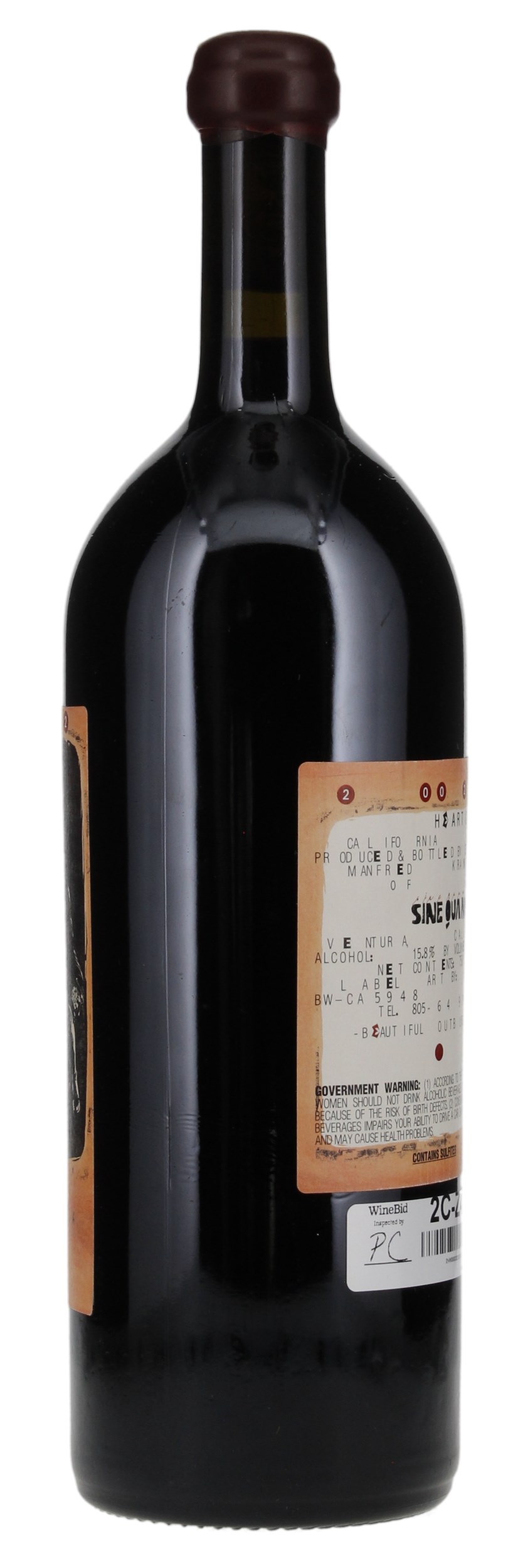 2002 Sine Qua Non Heart Chorea, 750ml