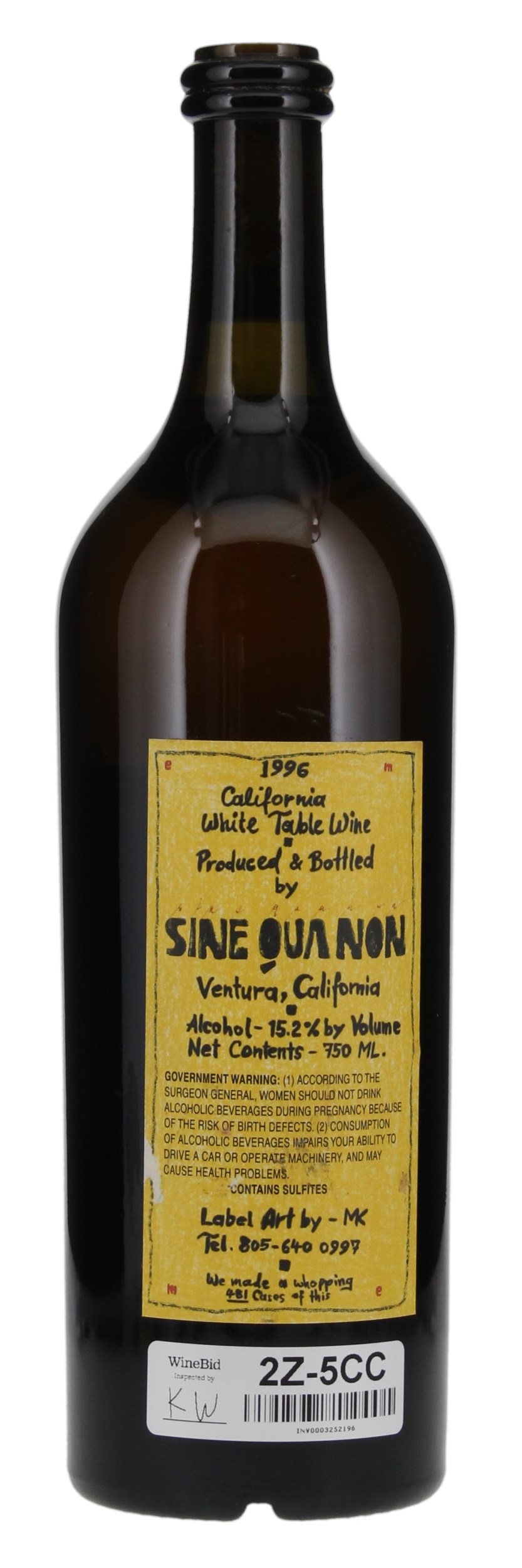 1996 Sine Qua Non Omadhaun & Poltroon, 750ml