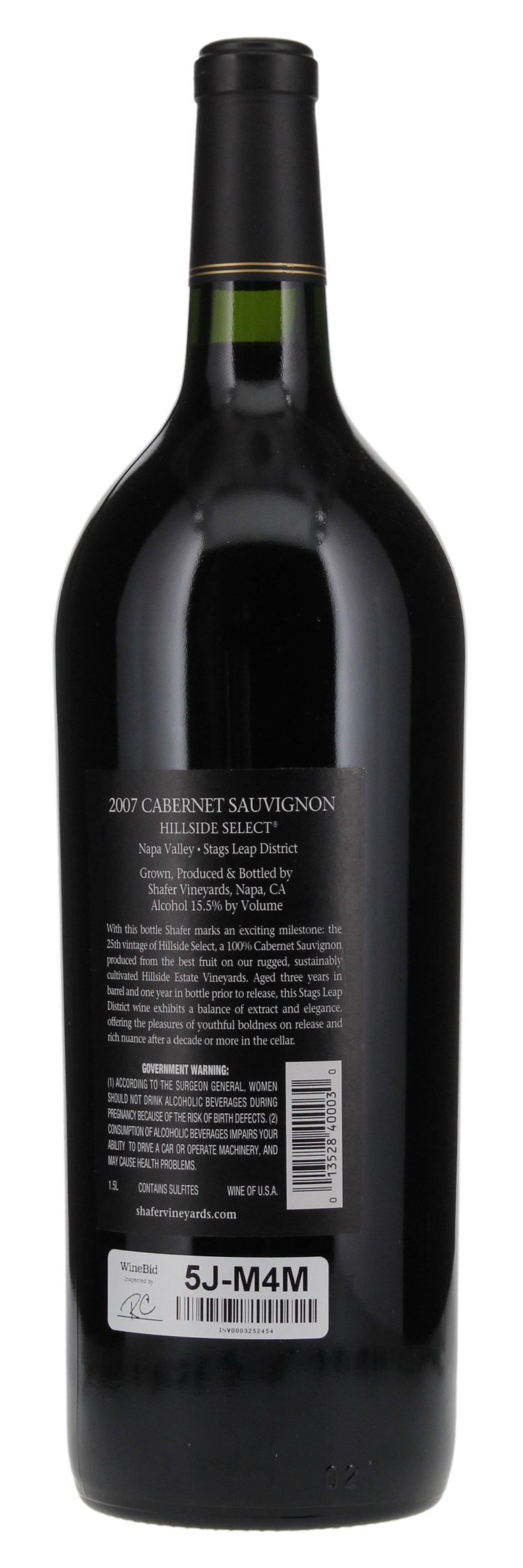 2007 Shafer Vineyards Hillside Select Cabernet Sauvignon, 1.5ltr