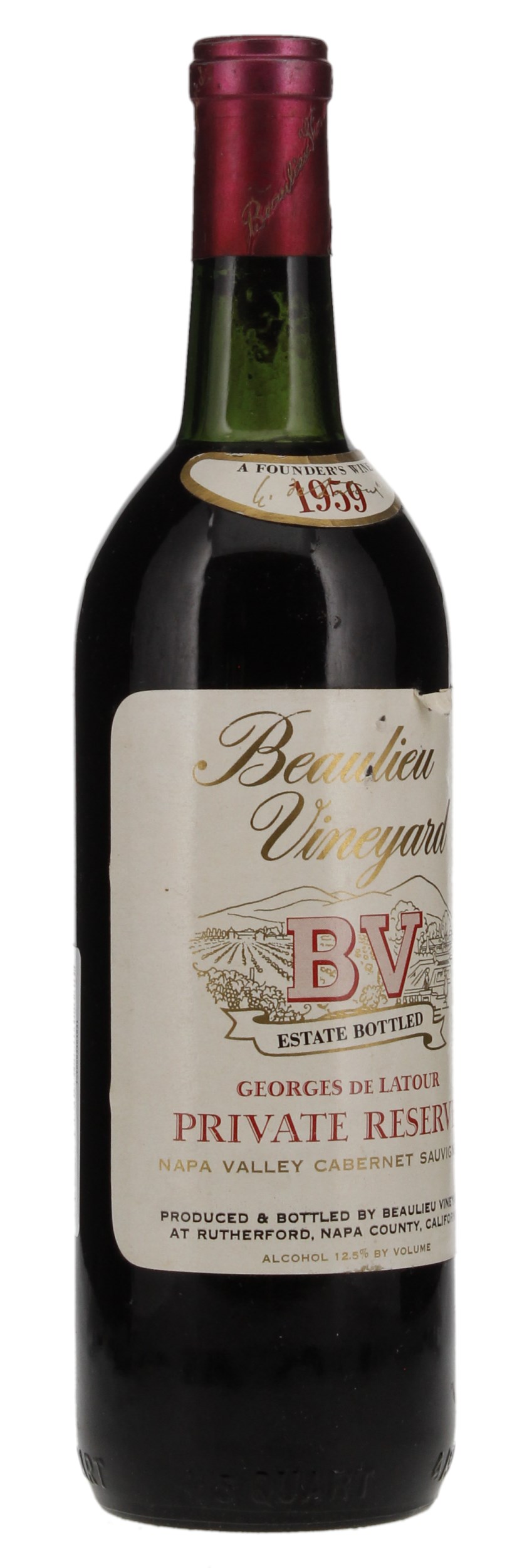 1959 Beaulieu Vineyard Georges de Latour Private Reserve Cabernet Sauvignon, 750ml