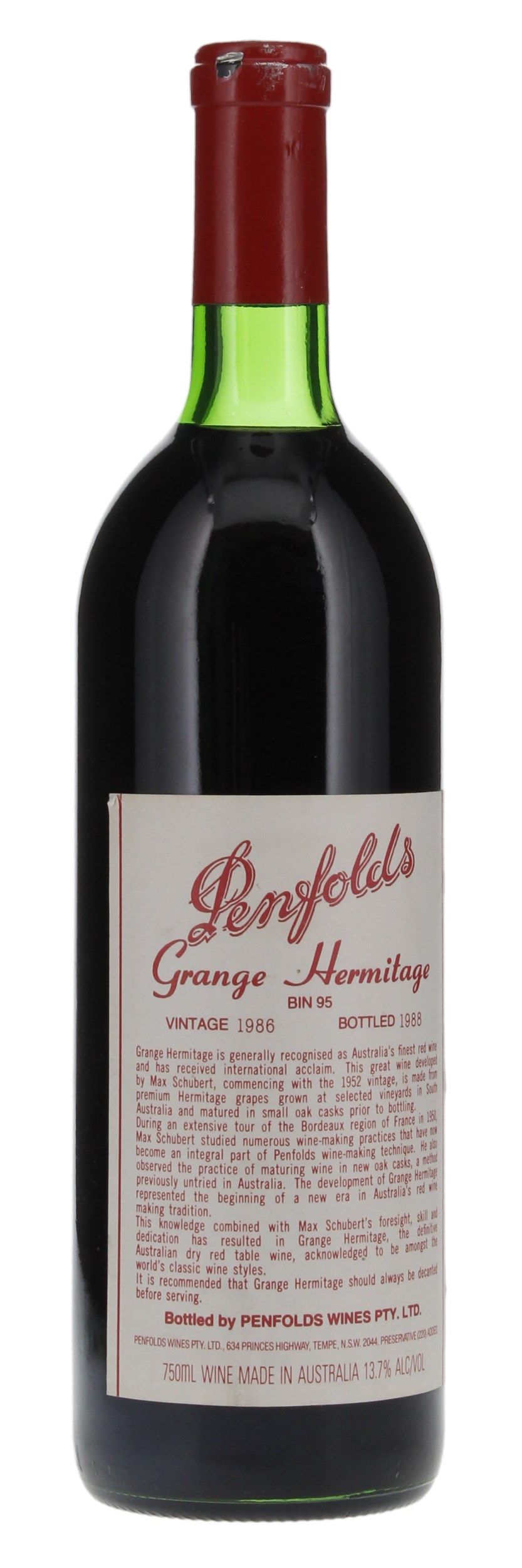 1986 Penfolds Grange, 750ml