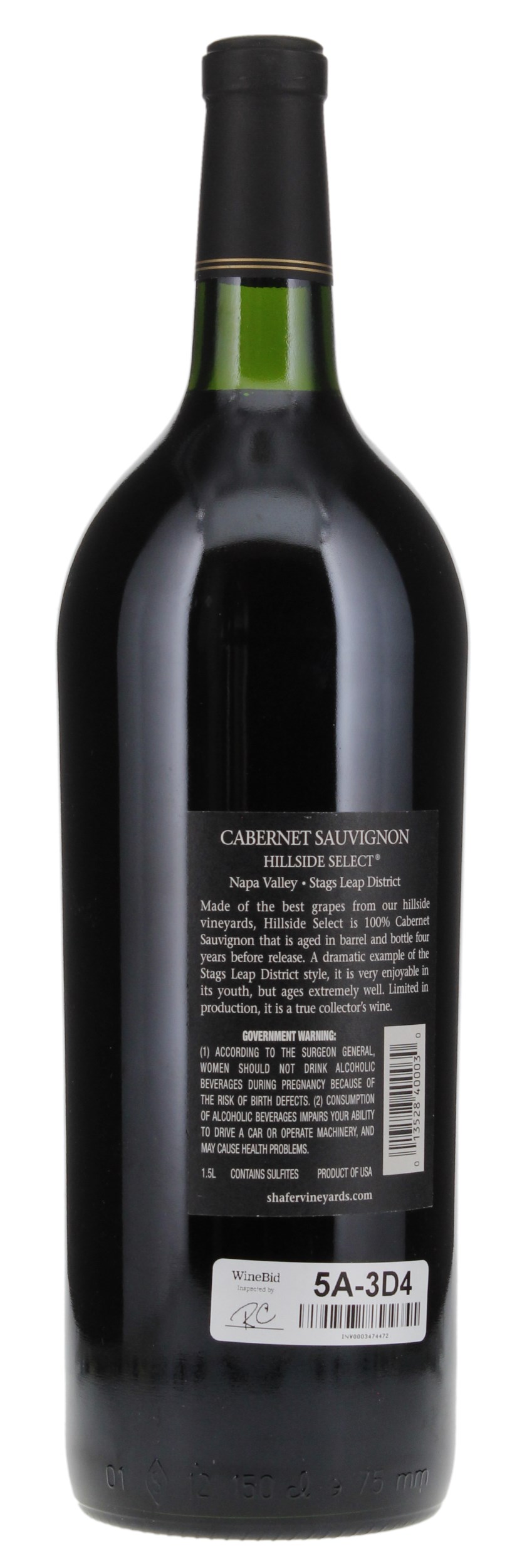 1999 Shafer Vineyards Hillside Select Cabernet Sauvignon, 1.5ltr