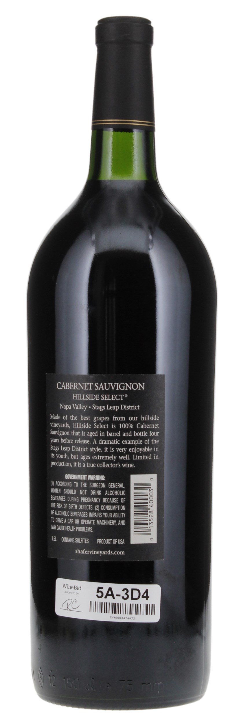 1999 Shafer Vineyards Hillside Select Cabernet Sauvignon, 1.5ltr